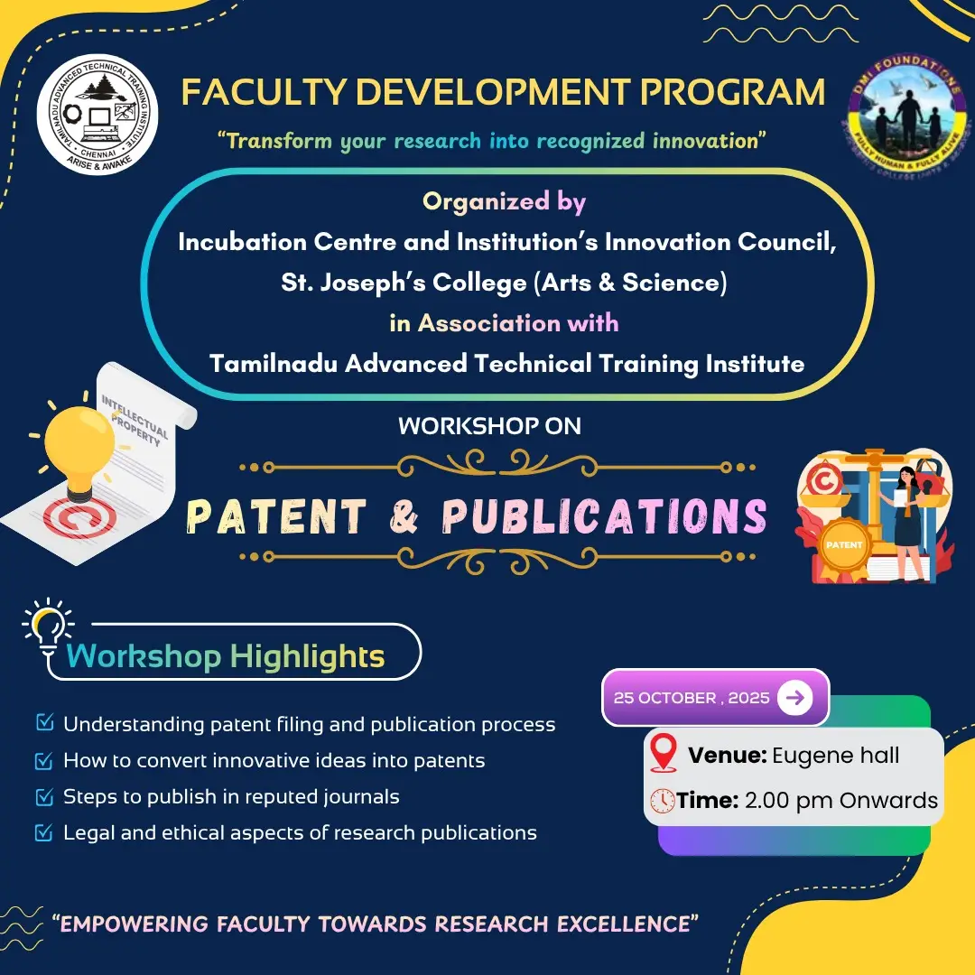 Faculty Development Programme - Understanding Patents: Innovation, Protection, and Commercialization